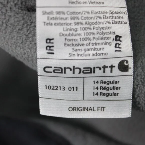 Carhartt Pants NWT Womens 14 Gray Rugged Flex Loose Fit Canvas Fleece Lined - Picture 13 of 14